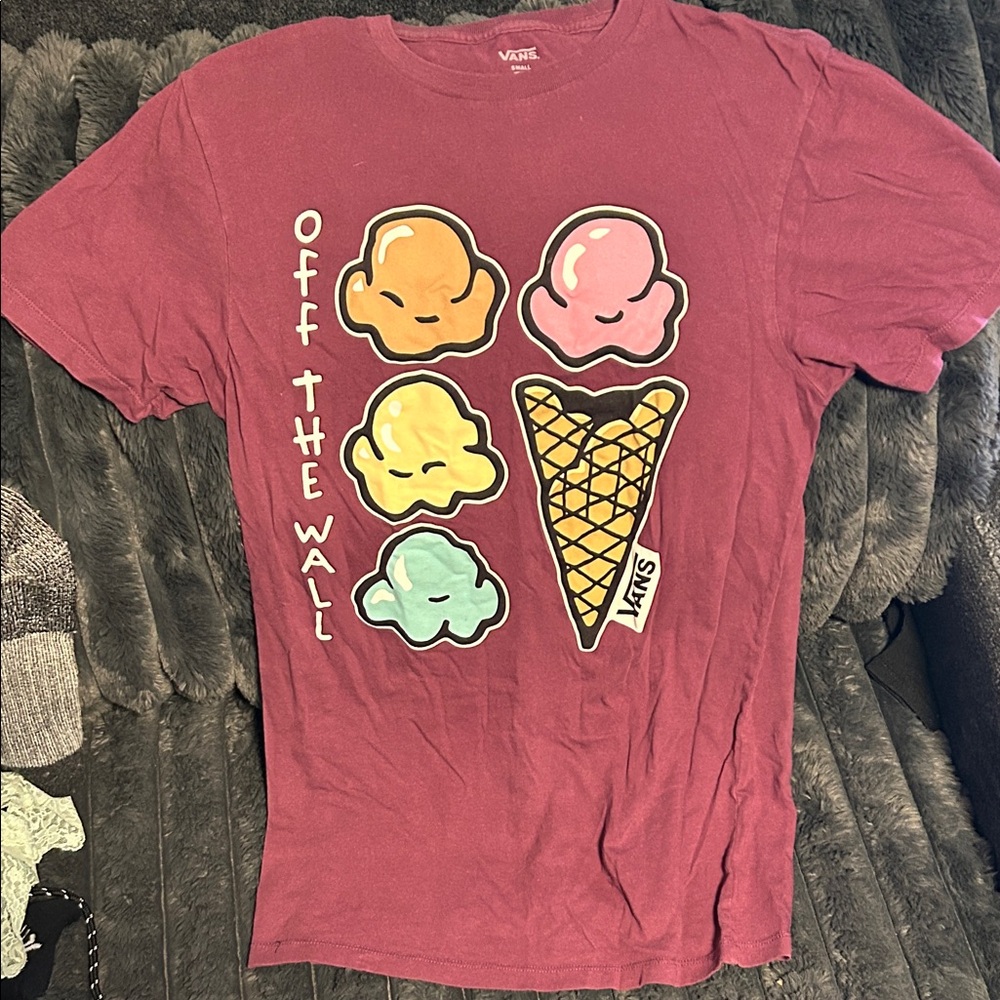 Vans Small Burgundy Ice Cream Graphic Tee